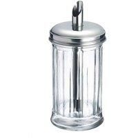 Classic Retro Cafe Glass Sugar Dispenser Pourer Shaker Large Stainless Steel