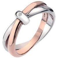 Hot Diamonds Silver and 18ct Rose Gold Plated Eternity Interlocking Ring - P