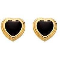 Hot Diamonds Hd X Jj Heart Stud Earrings - Black Onyx