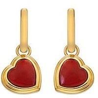 Hot Diamonds Hdxgem Heart Earrings - Red Agate