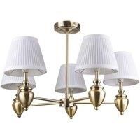 Giona Antique Brass & White Semi Flush 5 Light