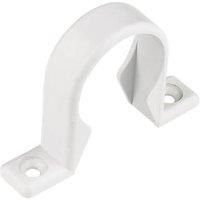 20x FloPlast WHITE 40mm (43mm ) Waste Pipe Saddle Pipe Clip Bracket Support (#12