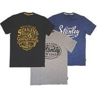 Stanley Benton Short Sleeve T-Shirts 1 x Black, 1 x Blue & 1 x Grey Medium 41" Chest 3 Piece Set (423KV)