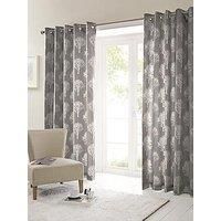 Fusion - Woodland Trees - 100% Cotton Pair of Eyelet Curtains - 46" Width x 72" Drop (117 x 183cm) in Green