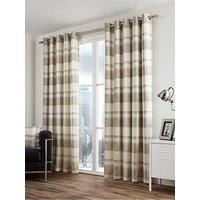 Balmoral Lined Eyelet Curtains Tartan Check Ready Made Ring Top Curtain Pairs