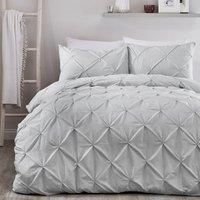 Serene Lara Ruched Easy Care Duvet Cover Set, Silver, Double