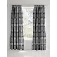 Catherine Lansfield Kelso Easy Care Pencil Pleat Curtains Charcoal, 66x72 Inch