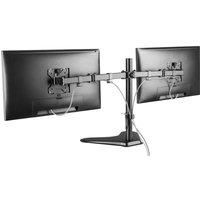 Proper Dual Arm Cantilever Free Standing Desk Mount for 13", 19'', 21'', 23'', 24'', 27'' & 32" Monitor - Black