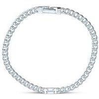 The Love Collection Sterling Silver Cz Gents Bracelet