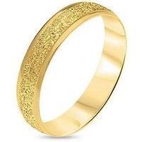 Love Gold 9Ct Gold Diamond Cut Sparkle 4Mm D Shape Wedding Band