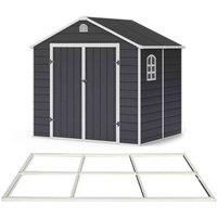 8' x 6' Lotus Sono Plastic Garden Shed with Foundation Kit (2.41m x 1.9m)