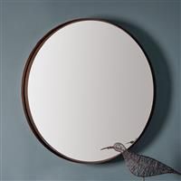 Round Wall Mirror with Bronze Frame - Caspian House