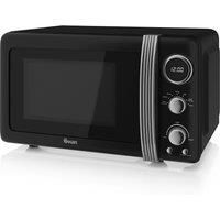 800w Retro Digital Microwave - Black