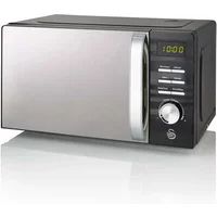 Swan 700W Black Symphony LED Digital Microwave, 20L Capacity, 5 Microwave Power Levels, Defrost and Reheat Settings, 60 Minute Timer and Digital Display, SM22038LBN