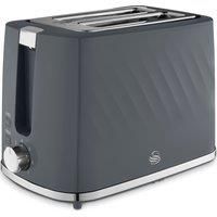 Swan ST14071GRY Windsor Textured 2 Slice Toaster in Grey