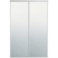 Spacepro Sliding Wardrobe Door White Framed Mirror Twinpack - 2260mm x 610mm