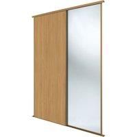 Spacepro Classic 2-Door Sliding Wardrobe Door Kit Oak Frame Oak / Mirror Panel 1185 x 2260mm (291GK)