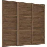 Spacepro Shaker 3 x 762mm Carini Walnut Frame 3 Panel Sliding Door Kit with Colour Matched Track