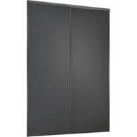 Spacepro Heritage 2 x 610mm Graphite Frame and Panel Sliding Door Kit with Colour Matched Track