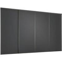 Spacepro Heritage 4 x 610mm Graphite Frame and Panel Sliding Door Kit with Colour Matched Track