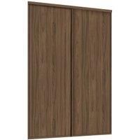 Spacepro Heritage 2 x 610mm Carini Walnut Frame and Panel Sliding Door Kit with Colour Matched Track