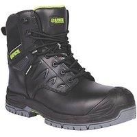 Apache Chilliwack Waterproof Safety Boot Black Size 10 UK Toe Cap Anti Scuff Guard Zip Side Entry GTS Grip Sole Safety Approved