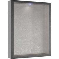 Abacus Pre-finished Metallic Aluminium Effect Recessed Bathroom Storage Unit 350 x 350 x 180mm