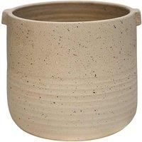 Aurora Terrazzo Handle Planter Oat, H21cm x D22cm