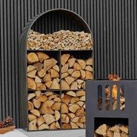 Archway Sculptural Log Storage Natural Black H125cm W73cm