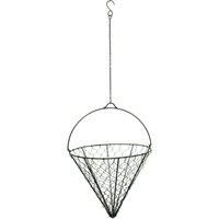 Ivyline Outdoor Hanging Wired Netted Cone Zinc H40cm D30cm