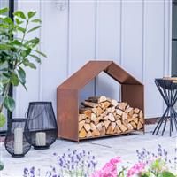 Ivyline Outdoor House Rust Log Storage