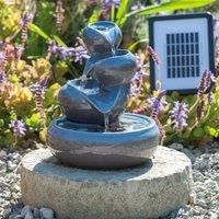 25cm Cosmos Solar Ceramic Oil Jar Three Tier Cascade Water Feature by Solaray