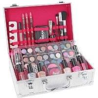 LOVE URBAN BEAUTY Dazzling Makeup Case – 60-Piece Vegan Makeup Set for Teenagers – Elegant Silver Box – Compact and Lightweight Design – Travel-Friendly Women’s Makeup Set