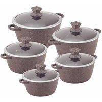 Sq Professional Nessa 5 Piece Die-cast Non Stick Cookware Set - Brown