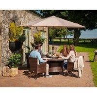 Cambridge 4 Rattan Garden Chairs & Large Round Dining Table Set in Brown - Cambridge - Rattan Direct