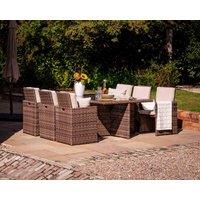 Truffle Brown Premium Weave Rattan Cube Set 7 Piece Outdoor Garden Furniture Inc FREE Outdoor Cover