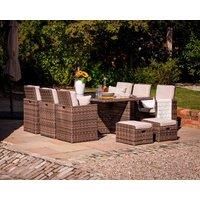 Barcelona 13 Piece Rattan Garden Cube Set in Premium Truffle Brown & Champagne