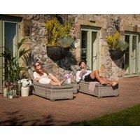 Miami Rattan Garden Sun Lounger Set in Grey - Rattan Direct