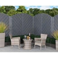 Rattan Garden 2 Seater Round Bistro Set in Grey - Cambridge - Rattan Direct