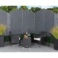 Rattan Garden 2 Seater Square Bistro Set in Black & White - Cambridge - Rattan Direct