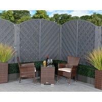 Rattan Garden 2 Seater Square Bistro Set in Brown - Cambridge - Rattan Direct