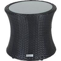 Rattan Garden Tall Round Side Table in Black - Rattan Direct