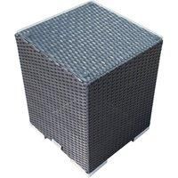 Rattan Garden Tall Square Side Table in Black - Rattan Direct