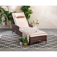 Cambridge Rattan Garden Sun Lounger in Brown - Cambridge - Rattan Direct