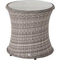 Rattan Garden Tall Round Side Table in Grey - Rattan Direct