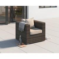 Rattan Garden Armchair in Truffle Brown - Ascot - Rattan Direct