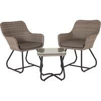 Vasto Rattan Garden Bistro Set in Grey - Rattan Direct