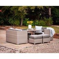 Rattan Garden Sofa Cube Dining Set in Grey - Barcelona - Rattan Direct