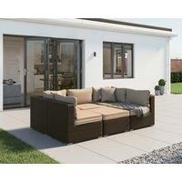 Rattan Garden Day Bed Sofa Set in Brown  Geneva  Rattan Direct