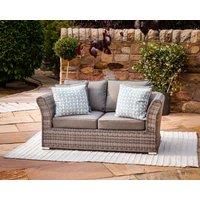 2 Seater Rattan Garden Sofa in Grey - Lisbon - Rattan Direct